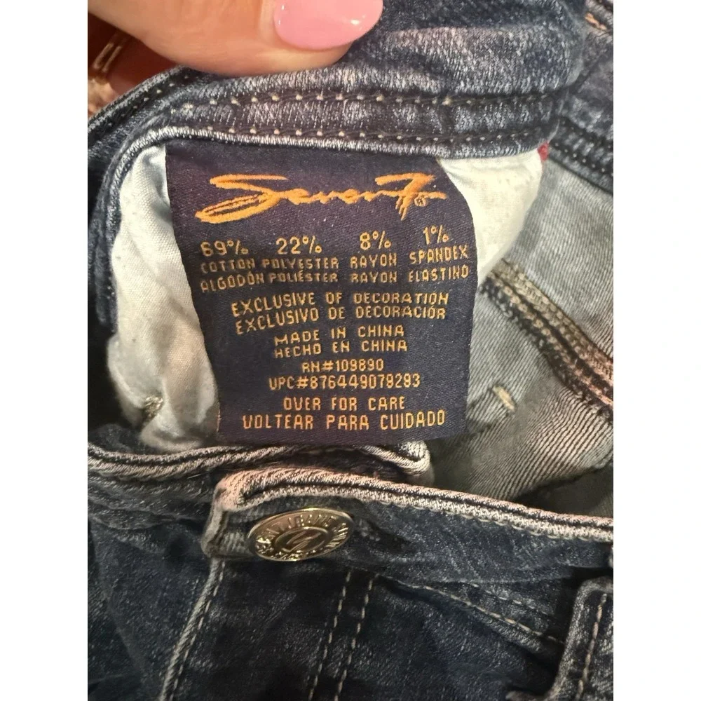 Seven7 Y2K  Womens 4 Denim Jorts Stretch Bermuda Blue Jean Shorts Casual Long